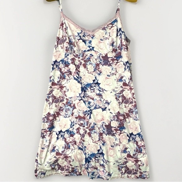 Vintage Babydoll Women’s Sz XL Slip Dress Nightie Soft Floral Rose Lace Trim Y2K - Picture 1 of 4